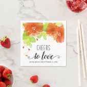 Proost tot liefde, oranje bloemen, bloemperbruilof servet (Insitu)