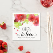 Proost tot liefde, rode bloemen, bloemperbruiloft servet (Insitu)