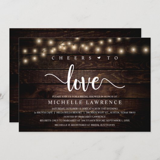 Proost tot liefde, Rustic Vrijgezellenfeest Celebr Kaart (Voorkant / Achterkant)