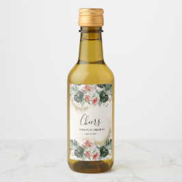 Proost Tropische Palm Wedding Mini Wijn Label Etiket