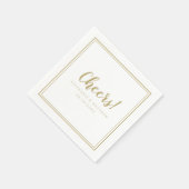 Proost Trouwfeest Vieringen Modern Goud & Wit Servet (Hoek)