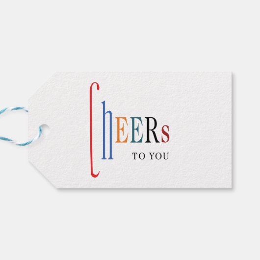 Proost u op uw vrolijke kerstvakantie cadeaulabel (Achterkant Horizontaal)