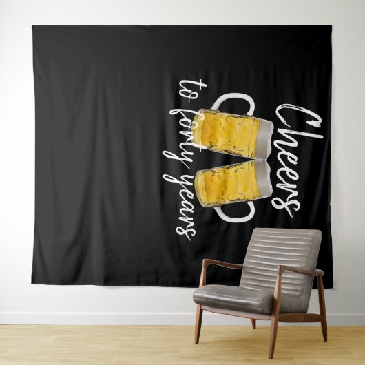 Proost veertig jaar bierliefhebber man wandkleed (In Situ (horizontaal))