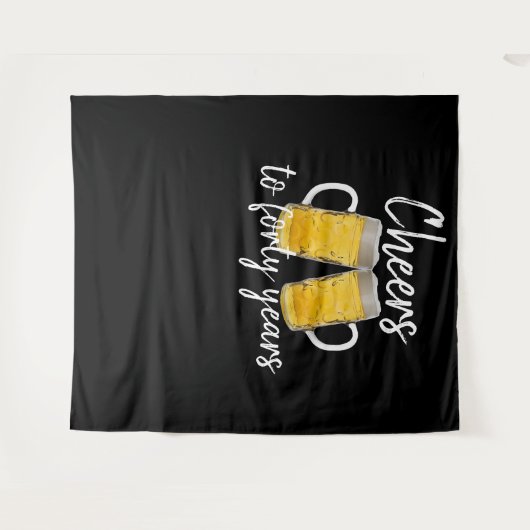 Proost veertig jaar bierliefhebber man wandkleed (Voorkant (horizontaal))