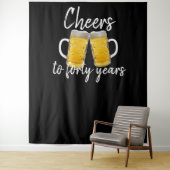 Proost veertig jaar bierliefhebber man wandkleed (In situ)