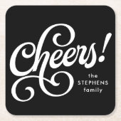 Proost vet zwart-wit stijlvolle retro kartonnen onderzetters (Voorkant)