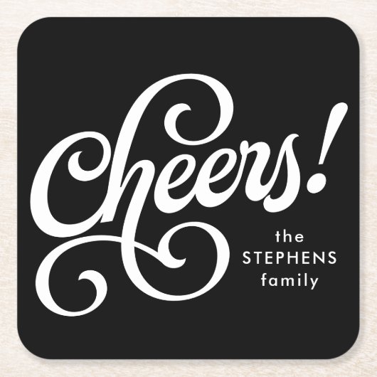Proost vet zwart-wit stijlvolle retro kartonnen onderzetters (Voorkant)