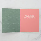 Proost voor Baby Sage Peach Gingham DANK U KAARTEN (Binnen)