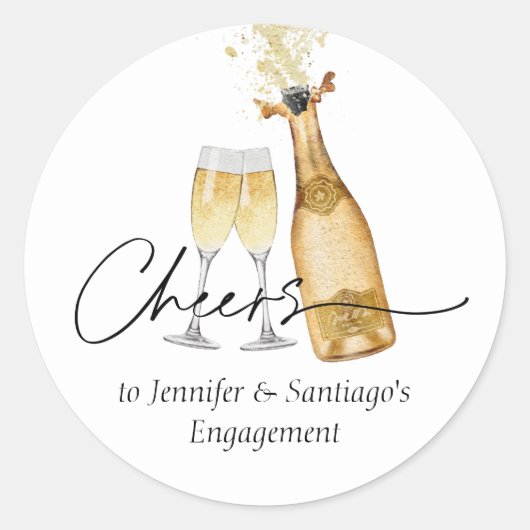 Proost voor het verlovingsfeest van koppels ronde sticker (Voorkant)