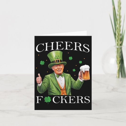 Proost Vooruit St Patricks Dag Grappig Bier Drinke Kaart (Voorkant)