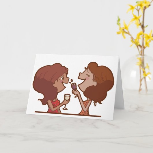 Proost - Vriendinnen Kaart (Gele Bloem)