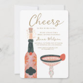 Proost Vrijgezellenfeest wijnglas roze Kaart (Voorkant)