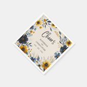 Proost Waterverf Wildflower Elegant Beige Bruiloft Servet (Hoek)