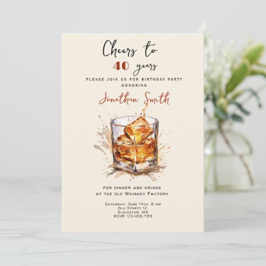 Proost... Whiskey viering verjaardagsfeest Kaart (Staand voorkant)