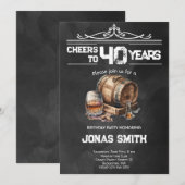 Proost Whiskey volwassenen uitnodiging voor verjaa (Voorkant / Achterkant)