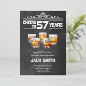 Proost Whiskey volwassenen uitnodiging voor verjaa (Staand voorkant)