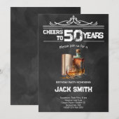 Proost Whiskey volwassenen uitnodiging voor verjaa (Voorkant / Achterkant)