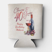 Proost Wijn 40e verjaardag Blikjeskoeler (Voorkant)