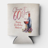 Proost wijn 60e verjaardag blikjeskoeler (Voorkant)