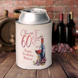 Proost wijn 60e verjaardag blikjeskoeler