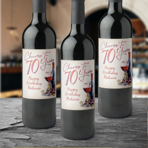 Proost wijn 70e verjaardag etiket
