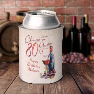 Proost Wijn 80e verjaardag Blikjeskoeler