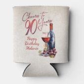 Proost Wijn 90e verjaardag Blikjeskoeler (Voorkant)