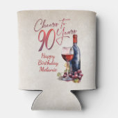 Proost Wijn 90e verjaardag Blikjeskoeler (Achterkant)