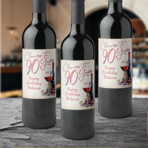 Proost Wijn 90e verjaardag Etiket