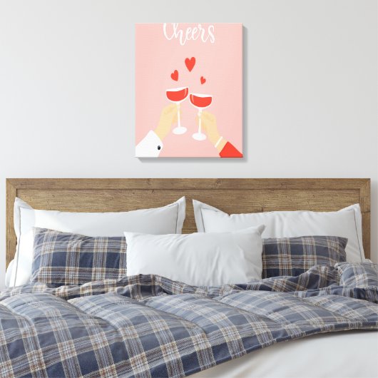 proost wijn canvas afdruk (Insitu (Slaapkamer))