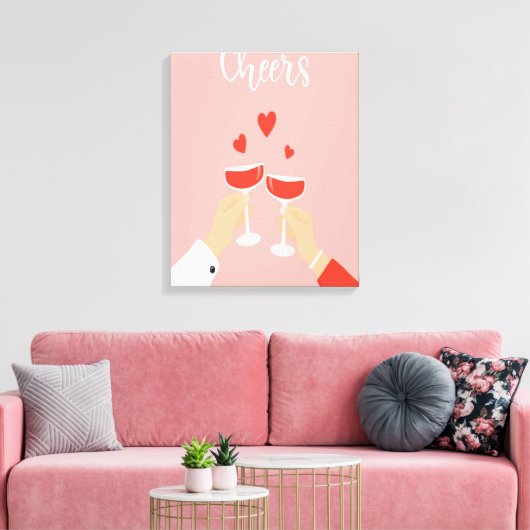proost wijn canvas afdruk (Insitu (Woonkamer))