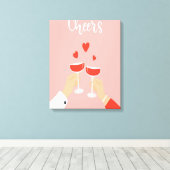 proost wijn canvas afdruk (Insitu (Houten vloer))