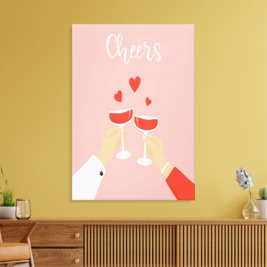 proost wijn canvas afdruk (Insitu (Woonkamer))