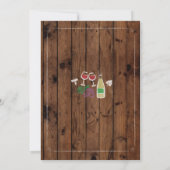 Proost wijn proeverij rustieke verjaardag uitnodig kaart (Achterkant)