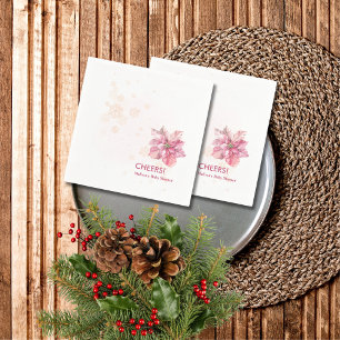 Proost Winterroze sneeuwvlok poinsettia Servet