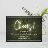 Proost Witte Neon Buxus Bruiloftsreceptie Kaart (Staand voorkant)