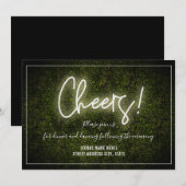 Proost Witte Neon Buxus Huwelijksreceptie Kaart (Voorkant / Achterkant)