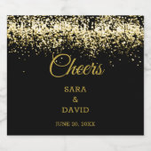 Proost Zwart en Goud Luxe Mousserende Wijn Label Sparkling Wijnetiket (Enkel label)