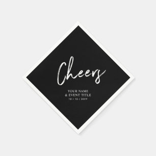 Proost   Zwarte Borstel Lettertype Aangepaste Fees Servet