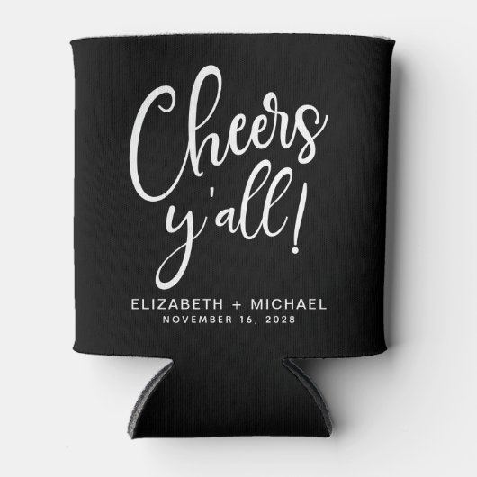 Proost, zwarte bruiloft blikjeskoeler (Voorkant)