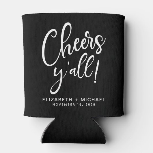 Proost, zwarte bruiloft blikjeskoeler (Achterkant)