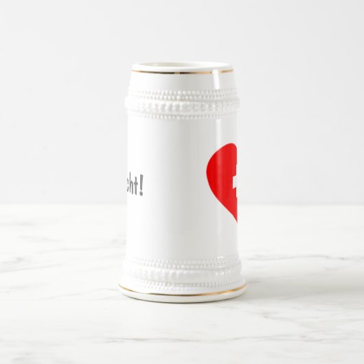 Proost! Zwitsers drink stein met vlag Bierpul (Center)