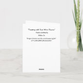 Proosten met vier wijn glazen kaart (Achterkant)