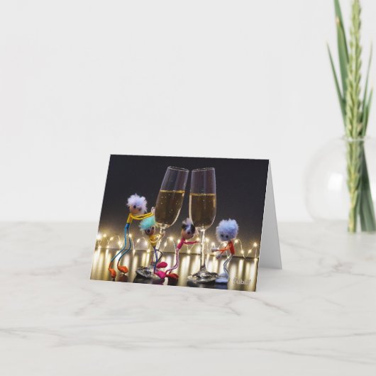 Proostende Fubby's die wat te vieren hebben. Bedankkaart (Voorkant)