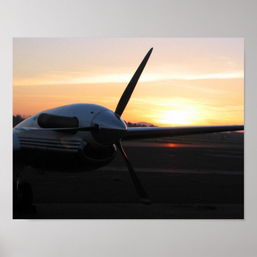 Prop op zonsondergang poster (Voorkant)