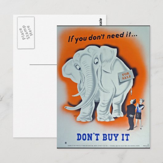 Propaganda Poster "Als je het niet nodig hebt..." Briefkaart (Voorkant / Achterkant)