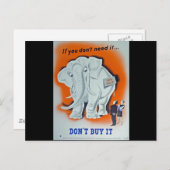 Propaganda Poster "Als je het niet nodig hebt..." Briefkaart (Voorkant / Achterkant)