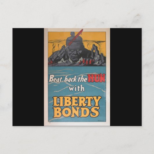 Propaganda Poster "Beat Back the Hun" WWI Briefkaart (Voorkant)