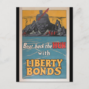 Propaganda Poster "Beat Back the Hun" WWI Briefkaart