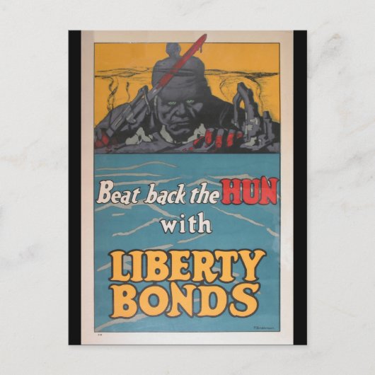 Propaganda Poster "Beat Back the Hun" WWI Briefkaart (Voorkant)
